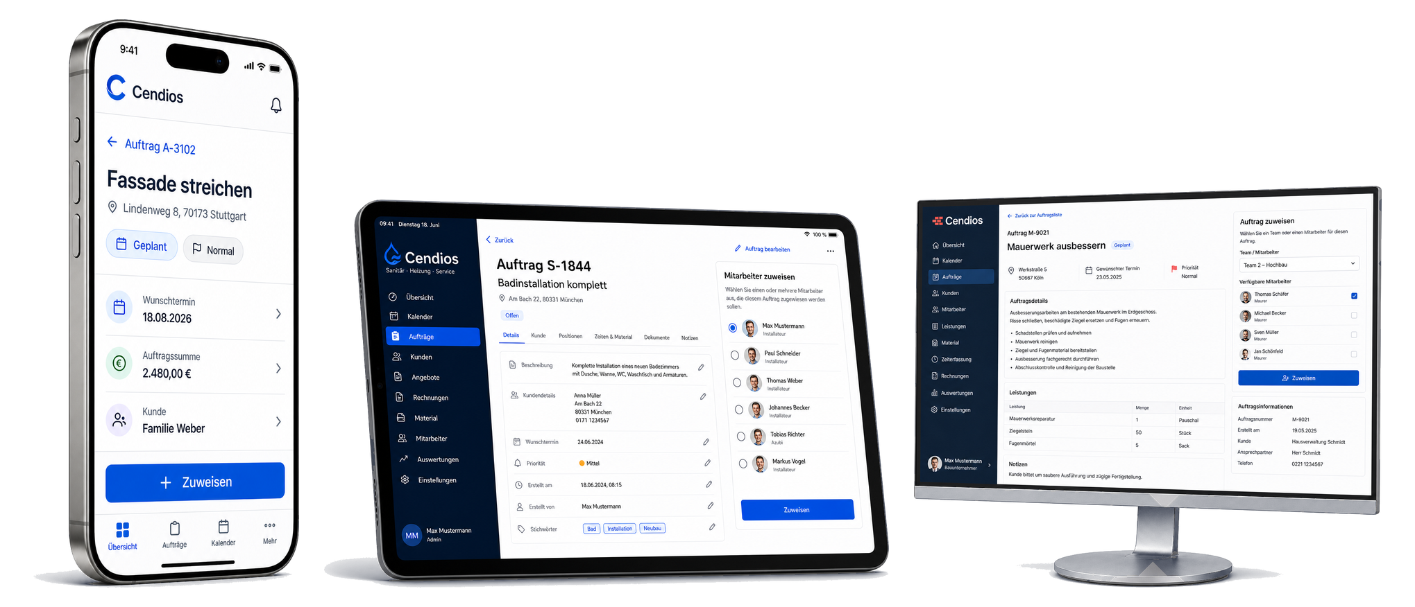Cendios Software auf Handy, Tablet und PC